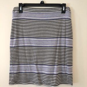 Striped Fabric Pencil Skirt